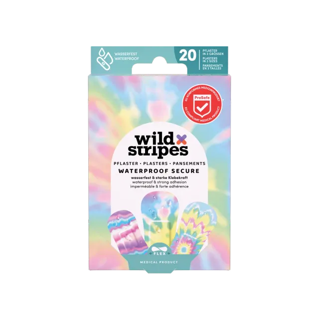 Wild Stripes Waterproof Secure Rainbow plaster 20 stk vanntett