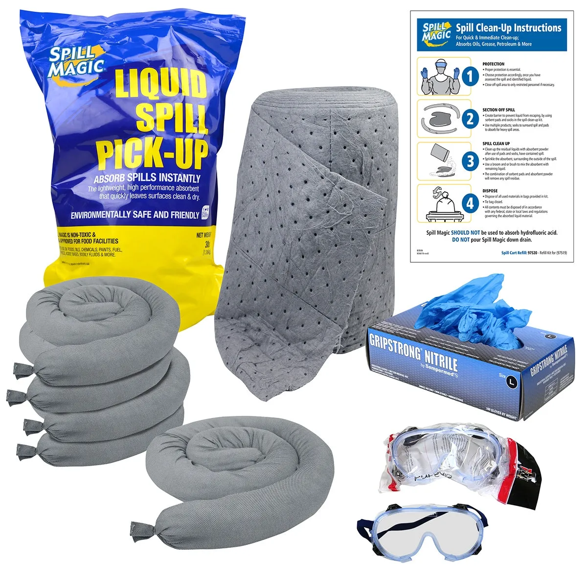 First Aid Only Spill Magic Fuel Center Spill Kit vogn gul