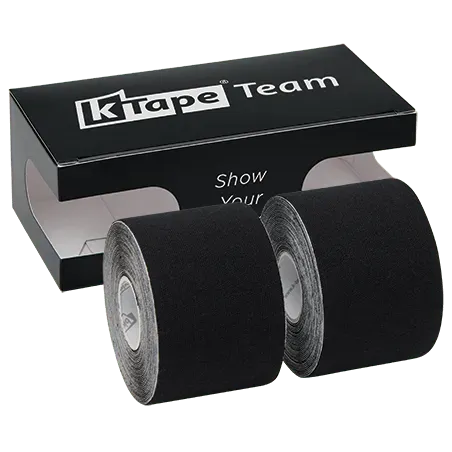 K-tape Team Black kinesiologitape 2 x 5 m svart elastisk