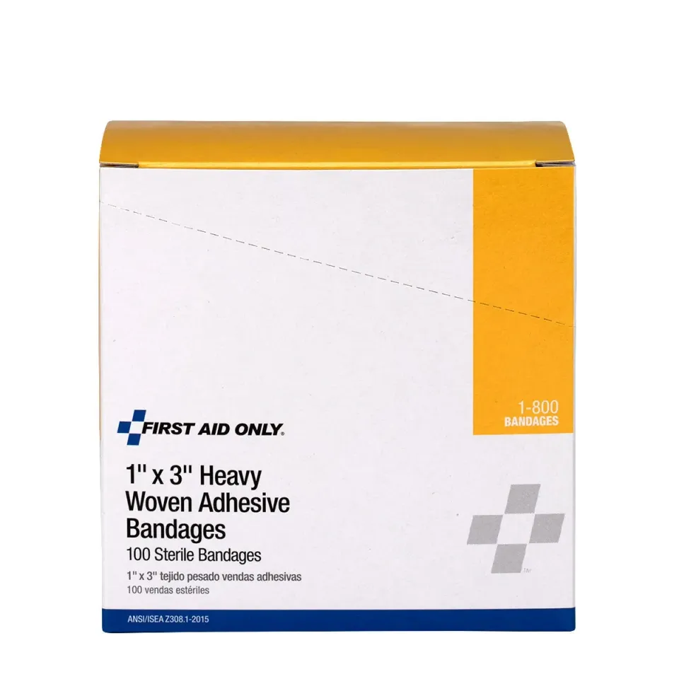 First Aid Only 1x3 Heavy Woven plaster stoff 100 stk