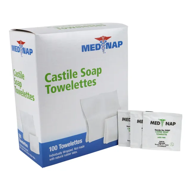 First Aid Only Castile såpeservietter 100 stk mild