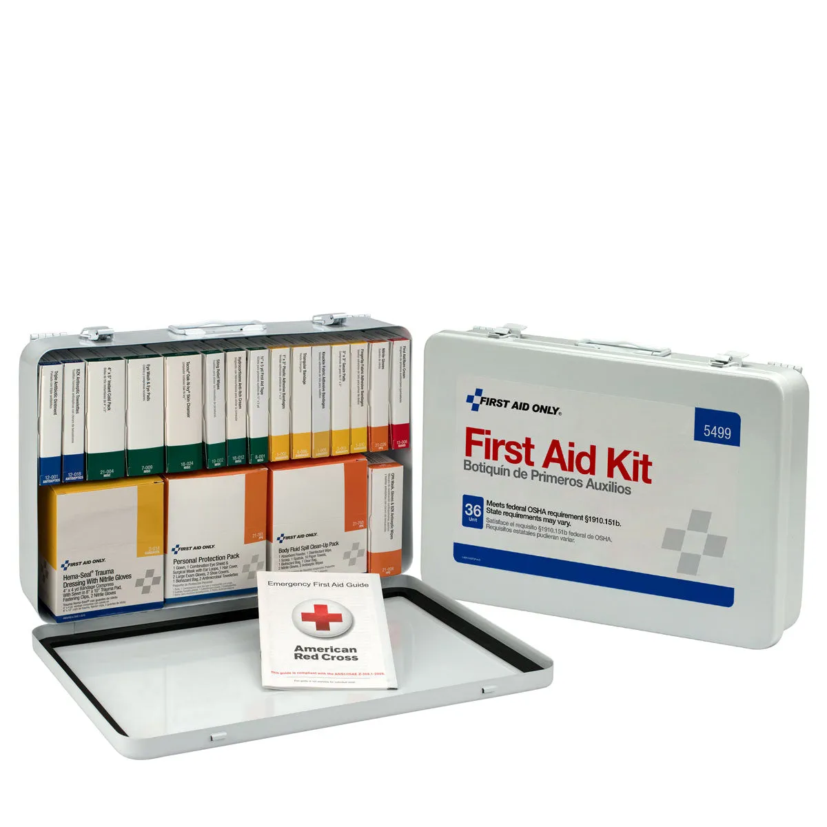 First Aid Only 36 Unit førstehjelpsskrin metall 50 pers vanntett