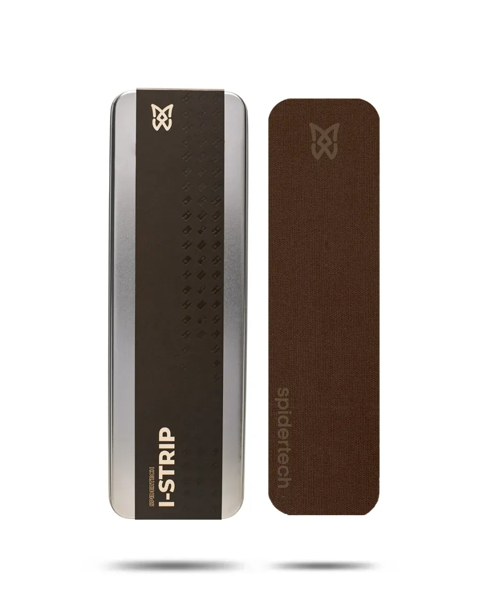 SpiderTech i-Strip kinesiologitape espresso boks ferdigkuttet