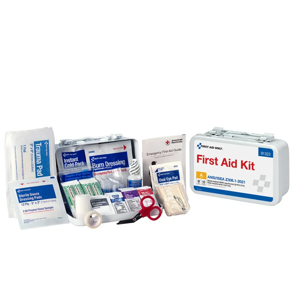 First Aid Only ANSI A førstehjelpsskrin metall 10 personer 76 deler
