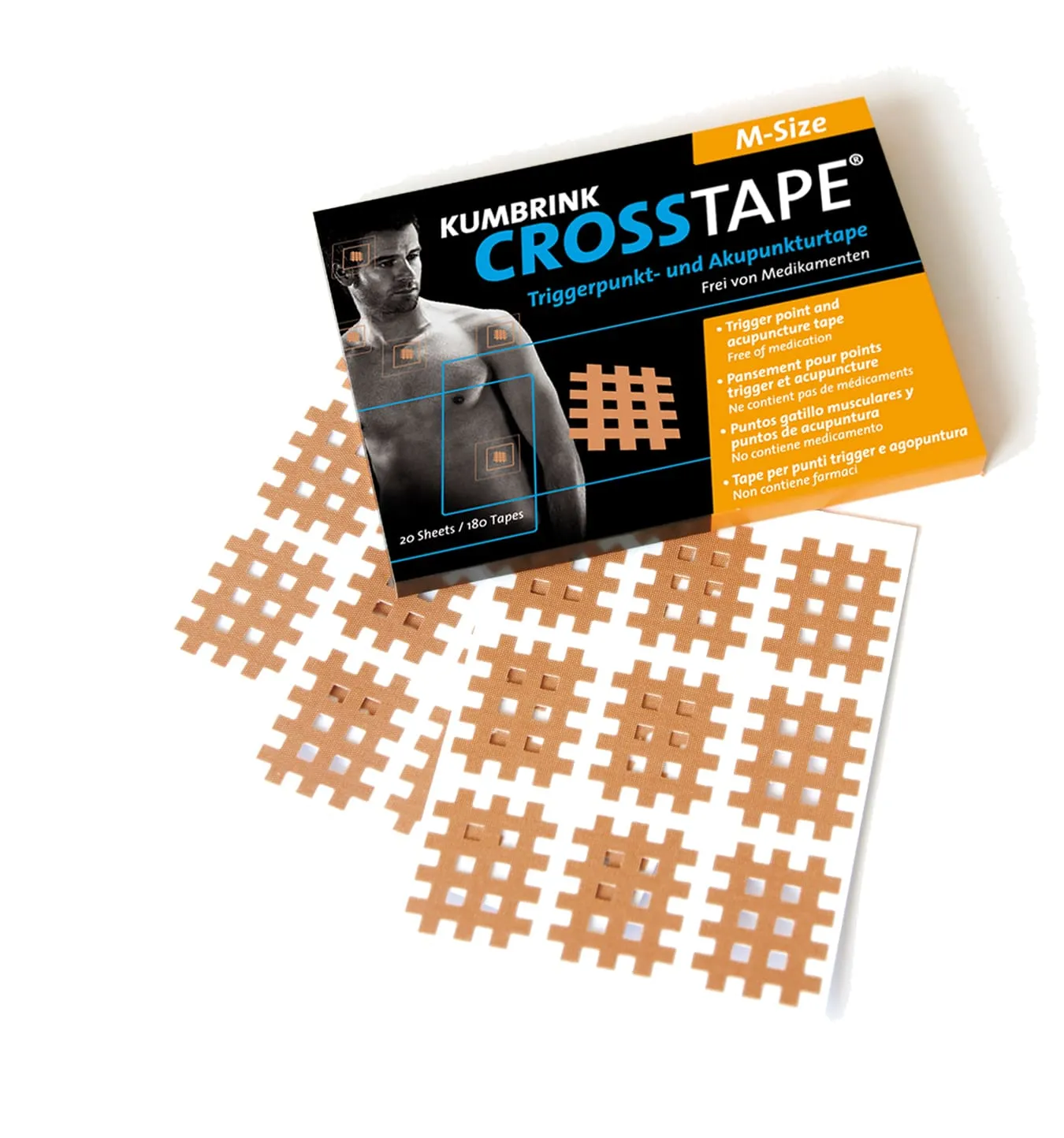 K-tape Crosstape M plaster 27x21mm 180 stk