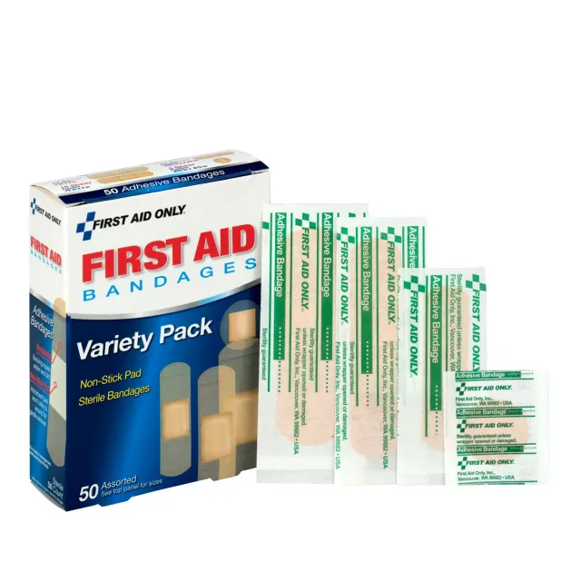 First Aid Only Sheer Strips plaster assortert 50 stk pustende