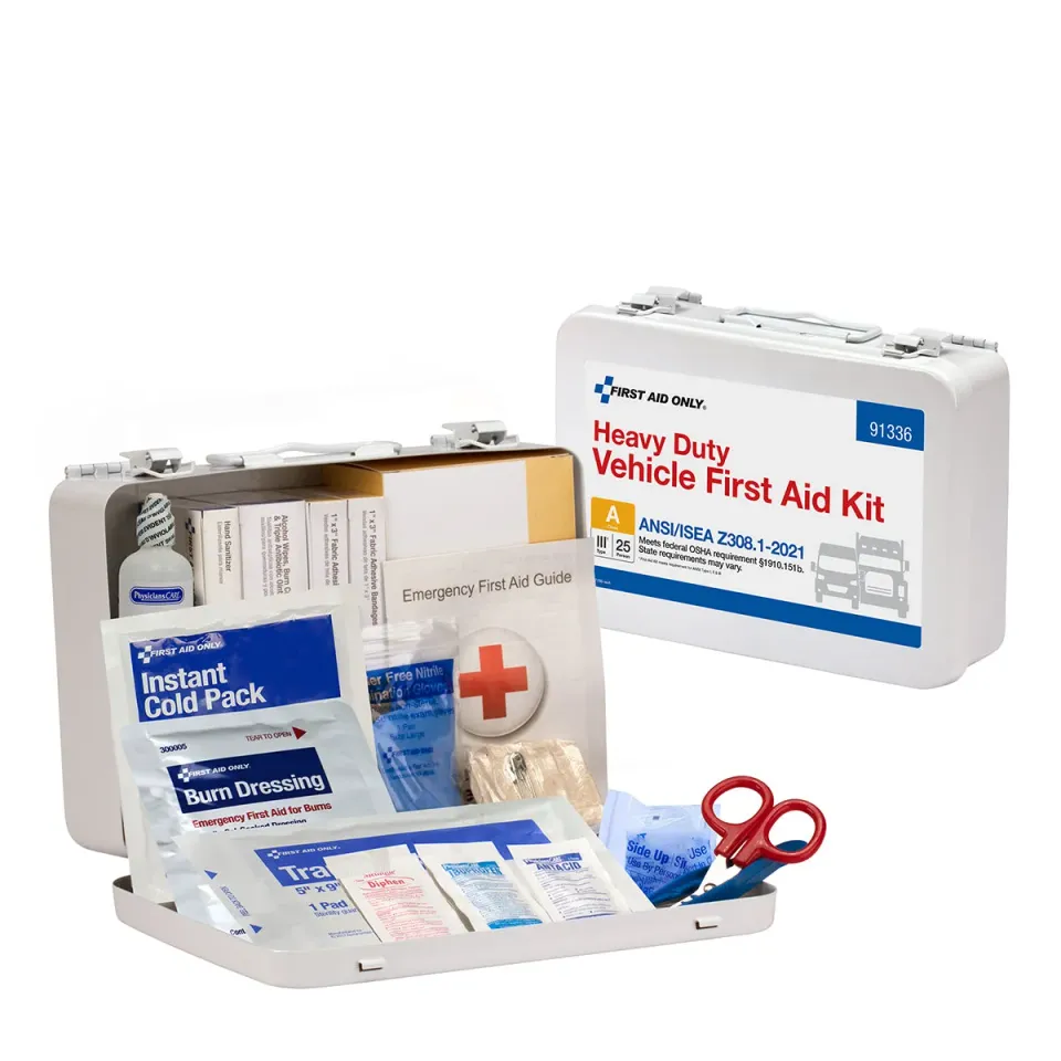 First Aid Only 25 Person ANSI A førstehjelpsskrin 115 stk metall