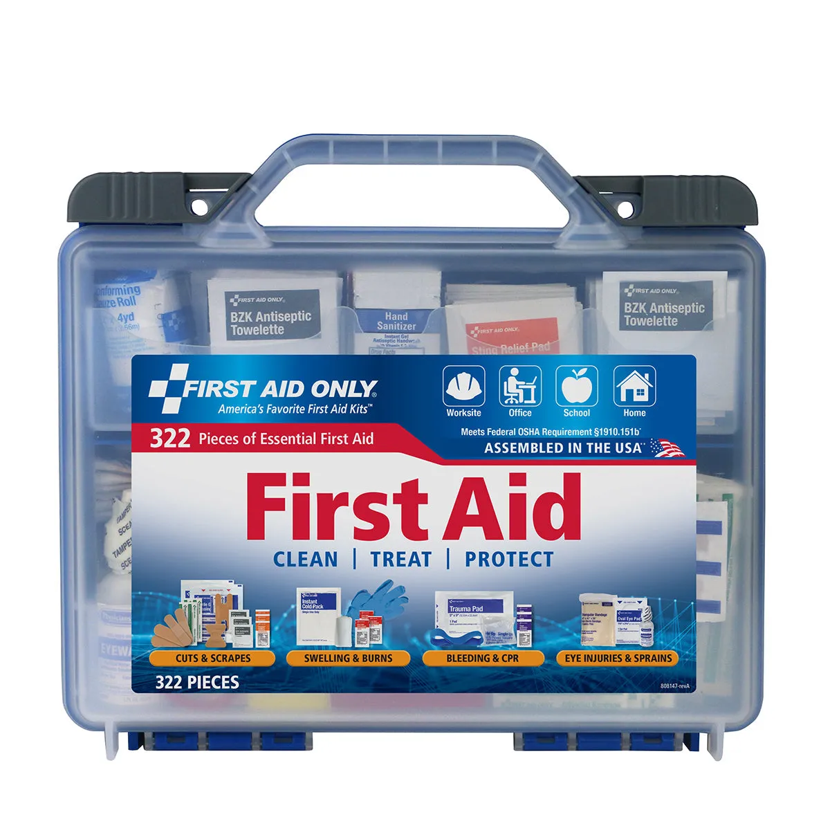 First Aid Only Clear Cover førstehjelpssett 322 deler 50 personer