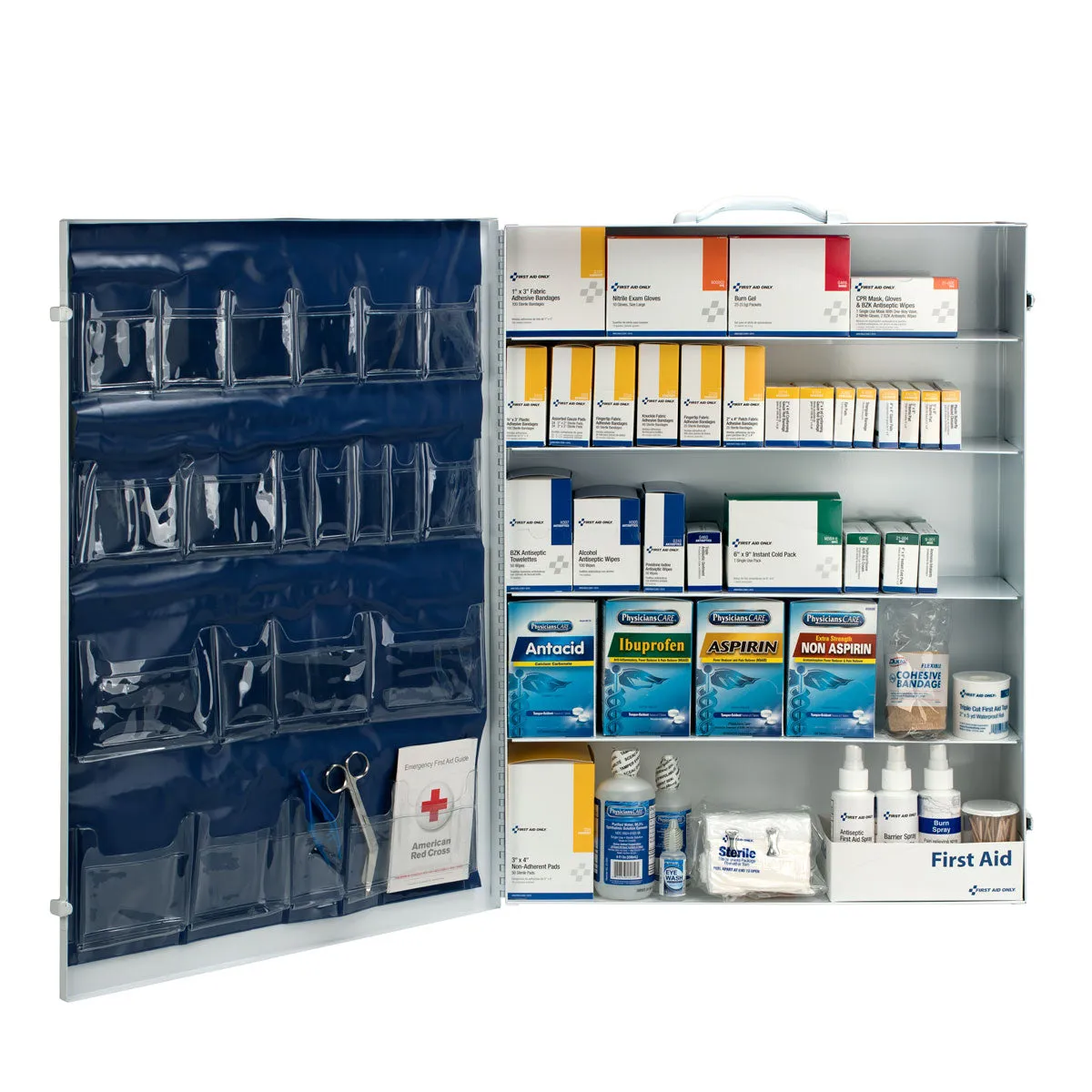 First Aid Only 200 Person 5 Shelf førstehjelpsskap metall 22 lommer