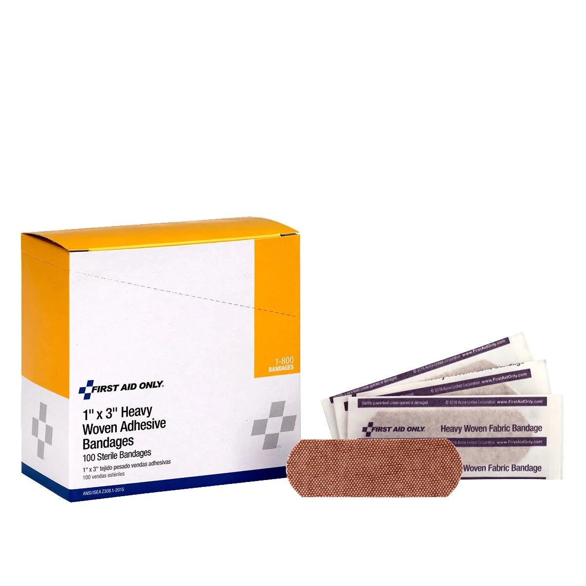 First Aid Only 1x3 Heavy Woven plaster stoff 100 stk