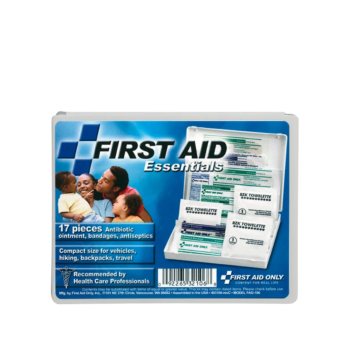 First Aid Only 16 Piece Travel førstehjelpssett plastboks