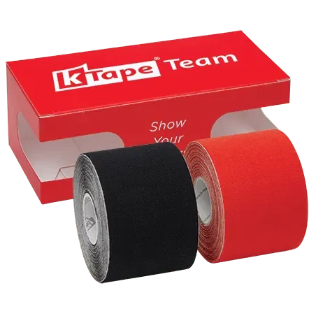 K-tape Team kinesiologitape svart/sport rød 2x5 m elastisk