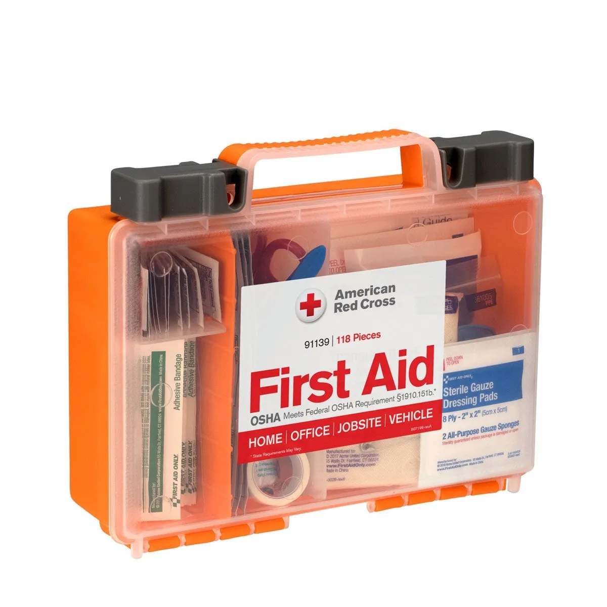 American Red Cross Clear Cover førstehjelpsskrin 118 deler 25 personer