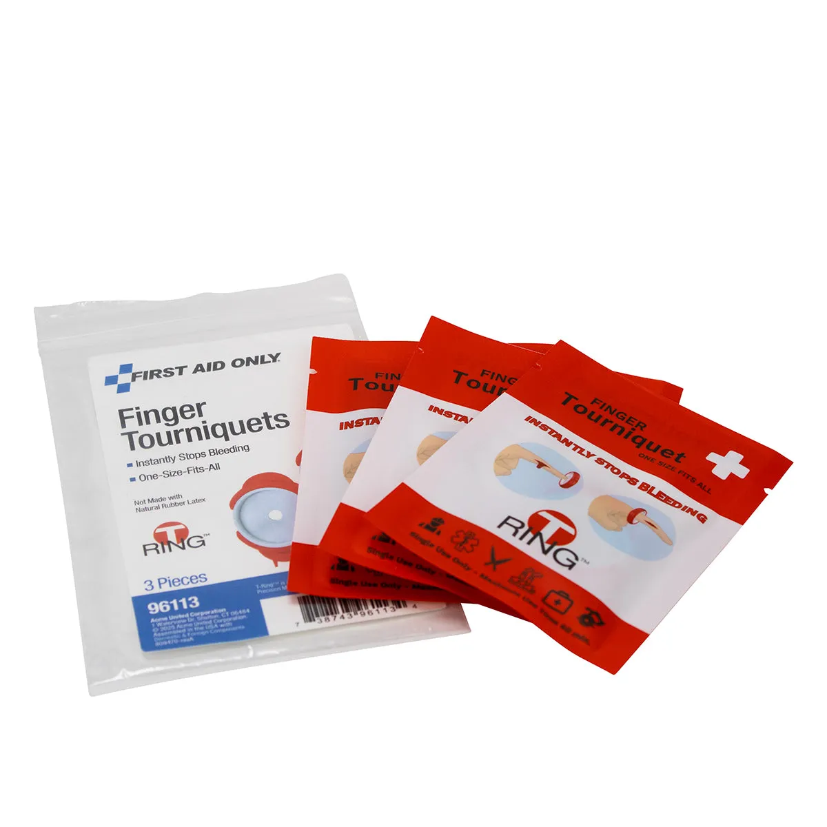First Aid Only T-Ring fingertourniquet 3-pakning onesize