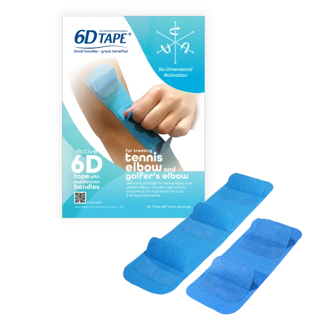 6D Tape tennisalbue kinesiologitape blå 6 deler