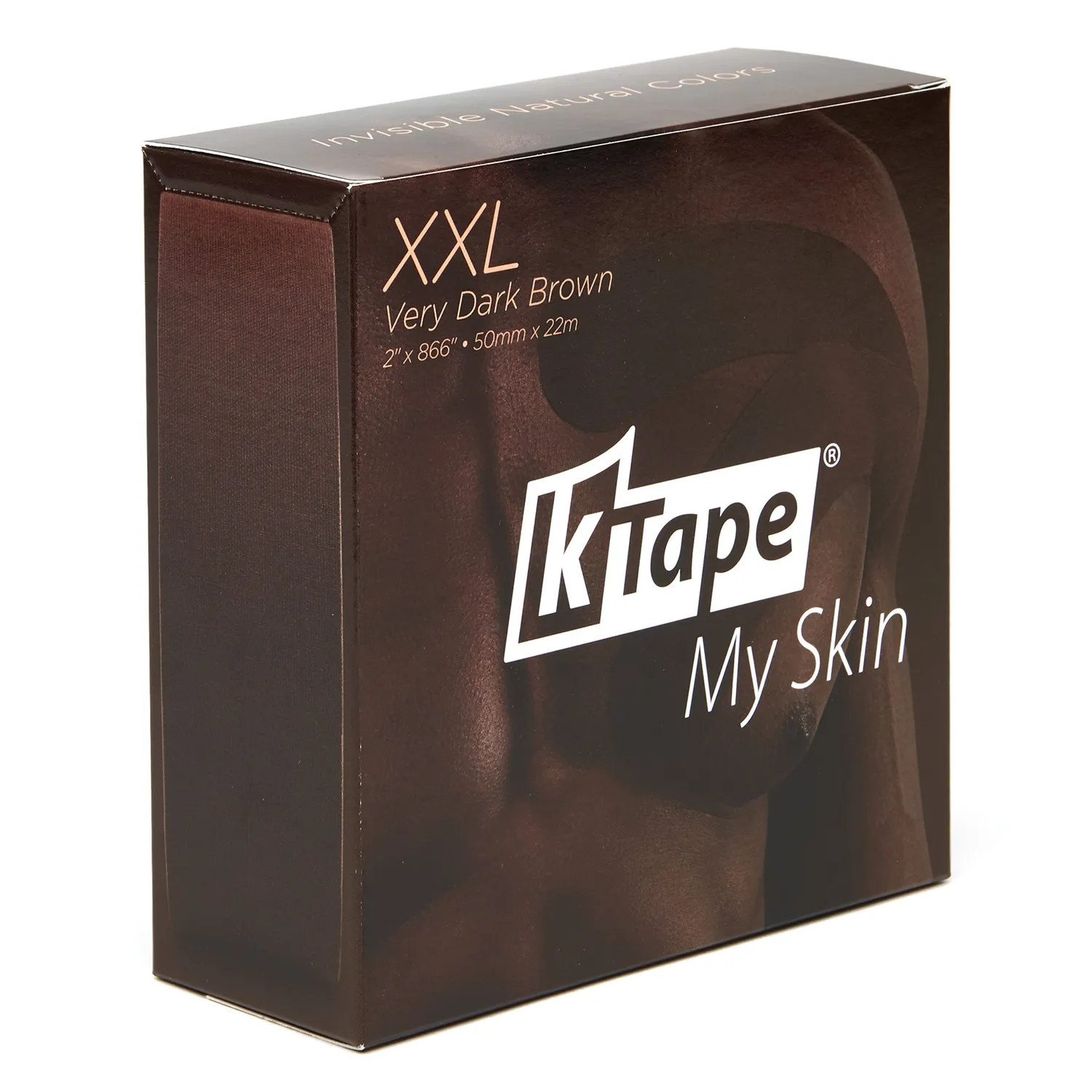 K-Tape My Skin Very Dark Brown XXL kinesiologitape 5 cm x 22 m lateksfri