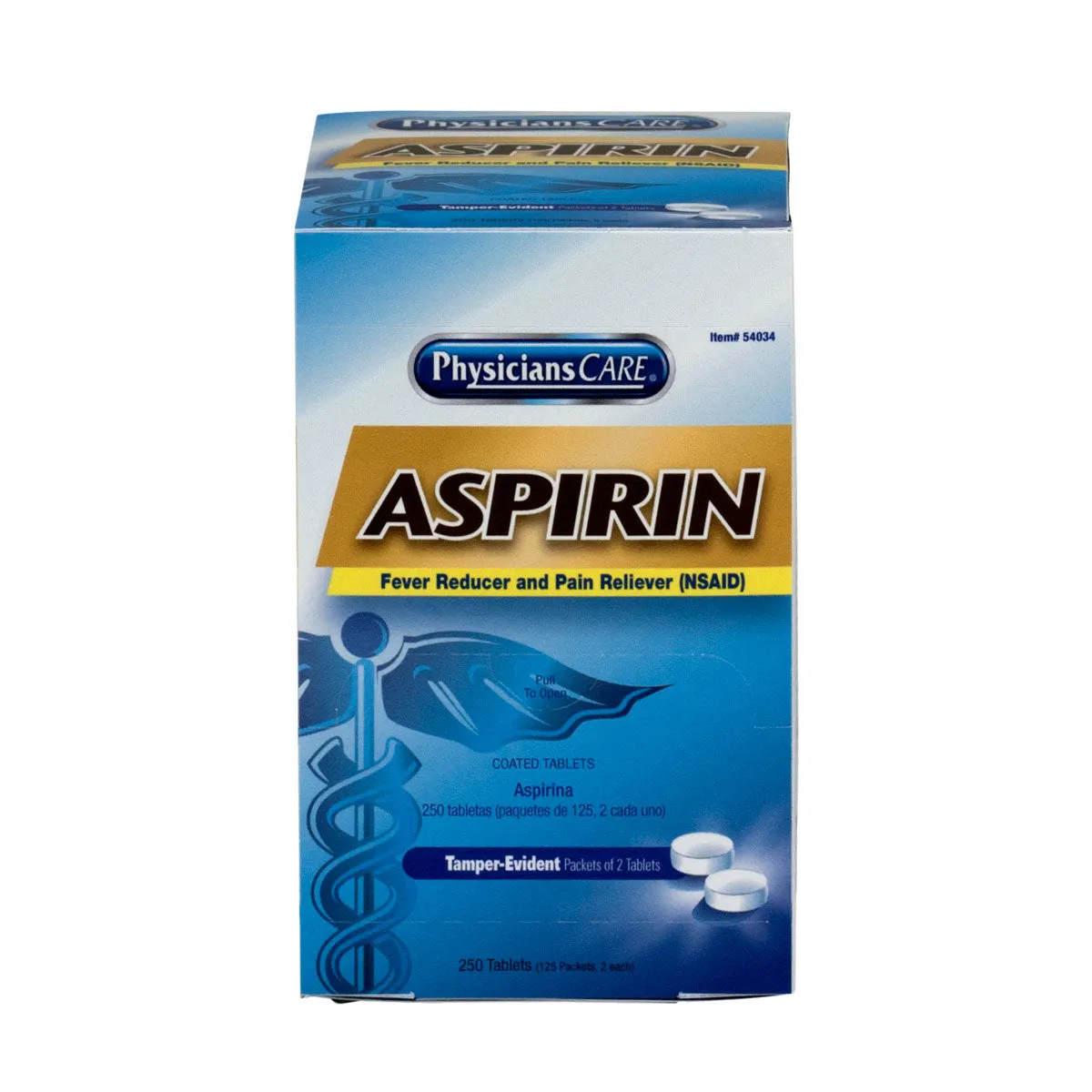 First Aid Only PhysiciansCare Aspirin 325 mg smertetabletter 125x2 stk