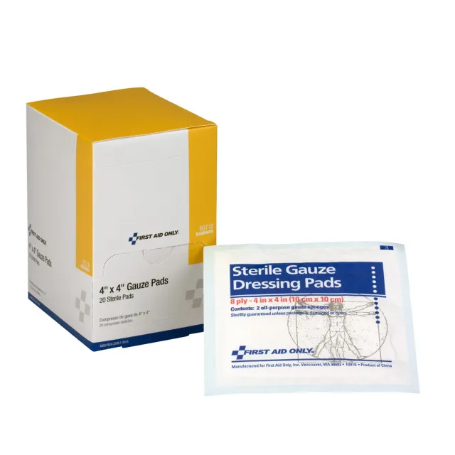 First Aid Only 4"x4" sterile kompresser 20-pakning sår
