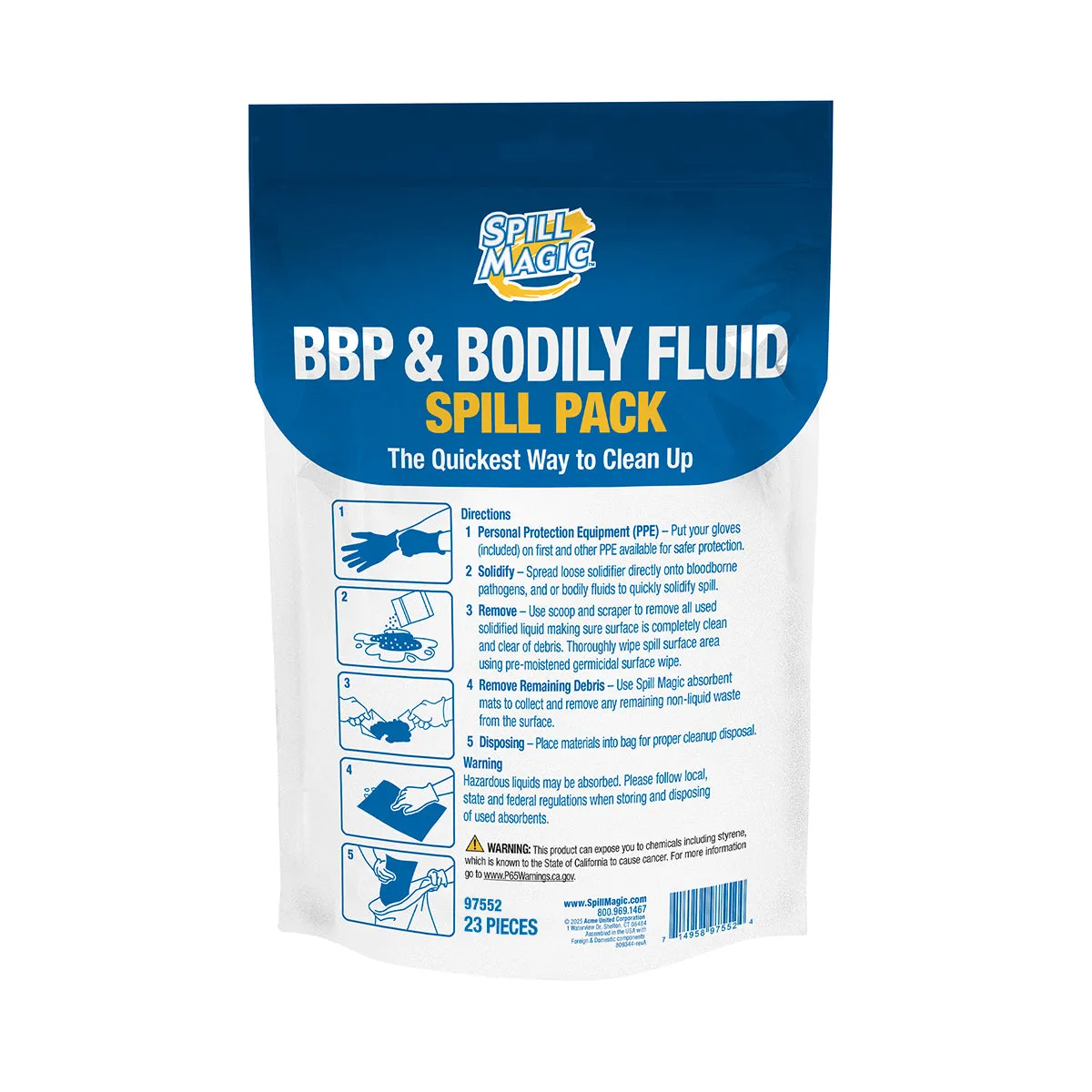 First Aid Only BBP Bodily Fluid sølsett smittevernsett kompakt